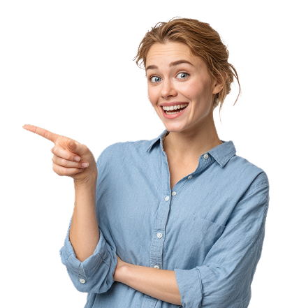 Professional pointing to the steps